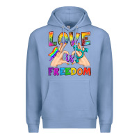 Colony Blue Love Is Freedom Premium Hoodie - BundleAndBundleShop