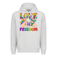 Dove Grey Love Is Freedom Premium Hoodie - BundleAndBundleShop