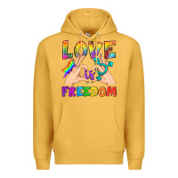 Mustard Love Is Freedom Premium Hoodie - BundleAndBundleShop