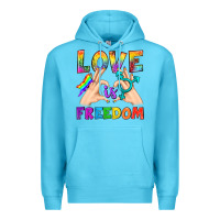 Ocean Blue Love Is Freedom Premium Hoodie - BundleAndBundleShop