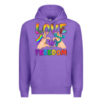 Purple Love Is Freedom Premium Hoodie - BundleAndBundleShop