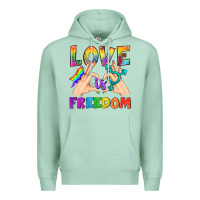 Seafoam Love Is Freedom Premium Hoodie - BundleAndBundleShop