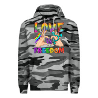 Slate Camo Love Is Freedom Premium Hoodie - BundleAndBundleShop