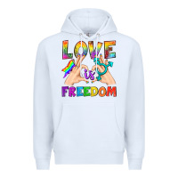 White Love Is Freedom Premium Hoodie - BundleAndBundleShop