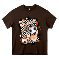 Chocolate Brown vintage soccer Heavy Core Tee - MaliasSmallBusiness