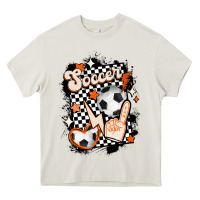 Cream vintage soccer Heavy Core Tee - MaliasSmallBusiness