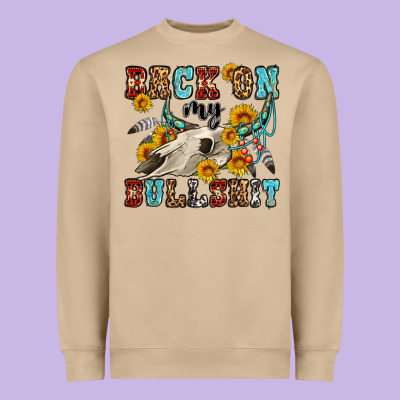 Back On My Bullshit Western Olivia Heavyweight Sweatshirt Designed By Oliviacreatesart