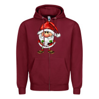 Burgundy santa gnomes Zipper Hoodie - FaDigitalArtStudio