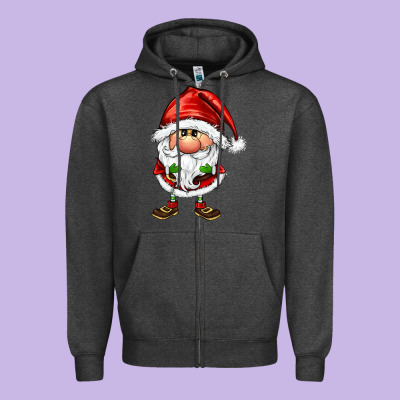 Santa Gnomes Zipper Hoodie Designed By Fadigitalartstudio
