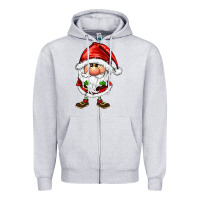 Heather Grey santa gnomes Zipper Hoodie - FaDigitalArtStudio