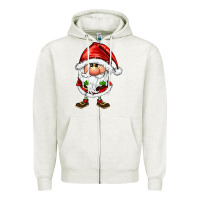 Oatmeal Heather santa gnomes Zipper Hoodie - FaDigitalArtStudio