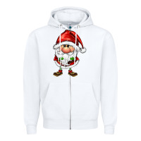 White santa gnomes Zipper Hoodie - FaDigitalArtStudio