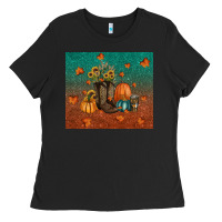 Black fall tumbler Ladies Tee - RanaPortraitStore