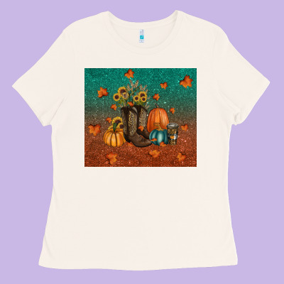 Fall Tumbler Ladies Tee Designed By Ranaportraitstore