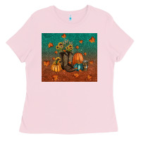 Bubblegum Pink fall tumbler Ladies Tee - RanaPortraitStore
