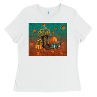 White fall tumbler Ladies Tee - RanaPortraitStore