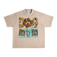 French Oak Dog Mom with Paw Urban Heavy Tee - texasbilliewilder