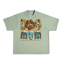 Oil Green Dog Mom with Paw Urban Heavy Tee - texasbilliewilder
