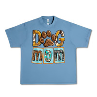Pebble Blue Dog Mom with Paw Urban Heavy Tee - texasbilliewilder