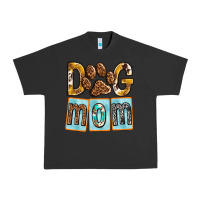Pigment Black Dog Mom with Paw Urban Heavy Tee - texasbilliewilder