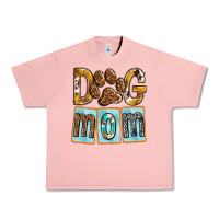 Salmon Dog Mom with Paw Urban Heavy Tee - texasbilliewilder