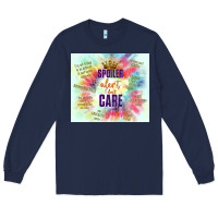 Navy spoiler alert i don't care Long Sleeve Tee - TumblerDesignByShophia