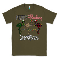 Army Green Merry Flocking Christmas Classic Tee - Bettercallsaul