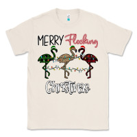 Natural Merry Flocking Christmas Classic Tee - Bettercallsaul