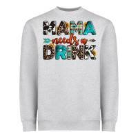 Heather Grey mama needs a drink Heavyweight Sweatshirt - OliviaCreatesArt