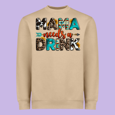 Mama Needs A Drink Heavyweight Sweatshirt Designed By Oliviacreatesart