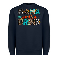 Navy mama needs a drink Heavyweight Sweatshirt - OliviaCreatesArt