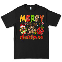 Black merry christmas paws Premium Tee - MaliasSmallBusiness