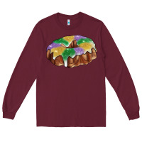 Burgundy Mardi gras king cake Long Sleeve Tee - RanaPortraitStore