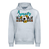 Heather Grey western leopard cowhide sunflowers  glitter mom soccer Urban Hoodie - Artiststas