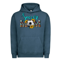 Pigment Midnight Navy western leopard cowhide sunflowers  glitter mom soccer Urban Hoodie - Artiststas