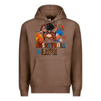Chestnut basketball life messy bun Premium Hoodie - FaDigitalArtStudio