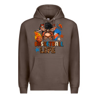 Coffee basketball life messy bun Premium Hoodie - FaDigitalArtStudio