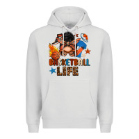 Dove Grey basketball life messy bun Premium Hoodie - FaDigitalArtStudio