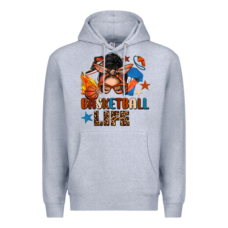 Basketball Life Messy Bun Premium Hoodie by FaDigitalArtStudio | Teevron