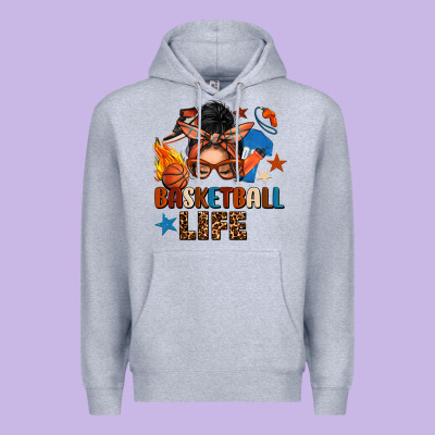 Basketball Life Messy Bun Premium Hoodie Designed By Fadigitalartstudio