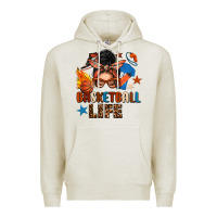 Oatmeal Heather basketball life messy bun Premium Hoodie - FaDigitalArtStudio