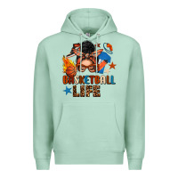 Seafoam basketball life messy bun Premium Hoodie - FaDigitalArtStudio