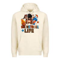 Tofu basketball life messy bun Premium Hoodie - FaDigitalArtStudio