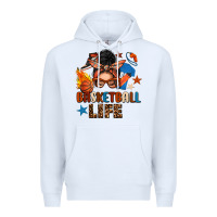 White basketball life messy bun Premium Hoodie - FaDigitalArtStudio