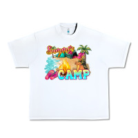 White summer camp Urban Heavy Tee - NancyCooperArtShop
