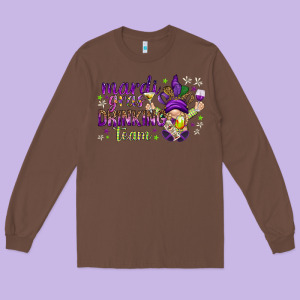 Mardi Gras Drinking Team With Gnome Long Sleeve Tee Designed By Howdyjamesfarm
