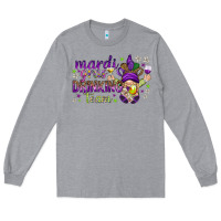 Heather Grey Mardi Gras drinking team with gnome Long Sleeve Tee - HowdyJamesFarm