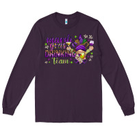 Plum Mardi Gras drinking team with gnome Long Sleeve Tee - HowdyJamesFarm