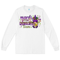 White Mardi Gras drinking team with gnome Long Sleeve Tee - HowdyJamesFarm
