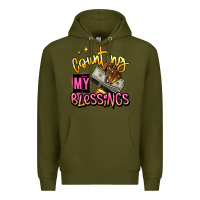 Army Green counting my blessings afro hands Premium Hoodie - RanaPortraitStore